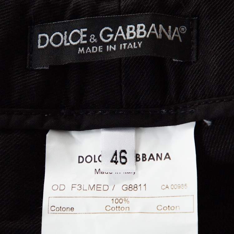 Pre Owned Dolce & Gabbana Black Denim Straight Leg Cropped Jeans L