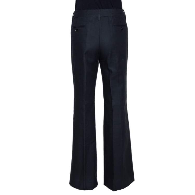 Pre Owned Dolce & Gabbana Black Cotton Flared Pants L
