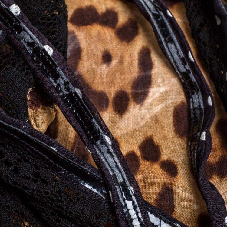 Pre Owned Dolce & Gabbana Brown Leopard Print Cotton Kaftan Dress L