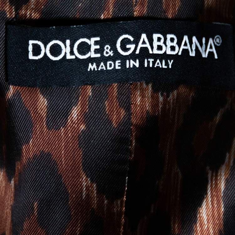 Pre Owned Dolce & Gabbana Black Stretch Cotton Tailored Skirt Suit S