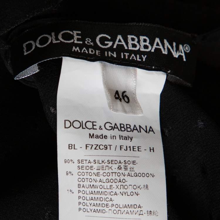 Dolce & Gabbana Black Sheer Ruffled Blouse L Dolce & Gabbana | TLC