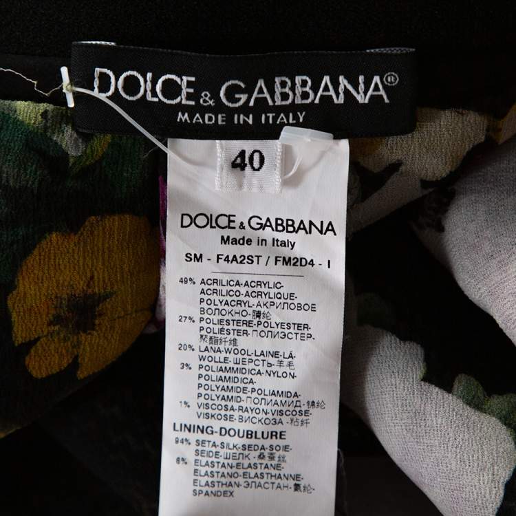 Pre Owned Dolce & Gabbana Black Wool Blend Tweed Mini Skirt S