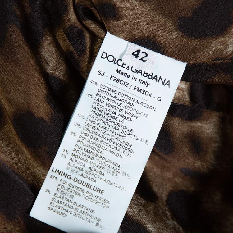 Pre Owned Dolce & Gabbana Monochrome Tweed Button Detail Jacket M