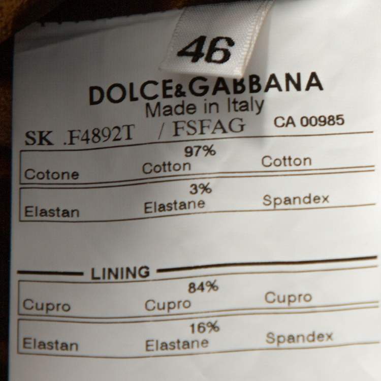 Pre Owned Dolce & Gabbana Brown Leopard Print Cotton Fitted Skirt L