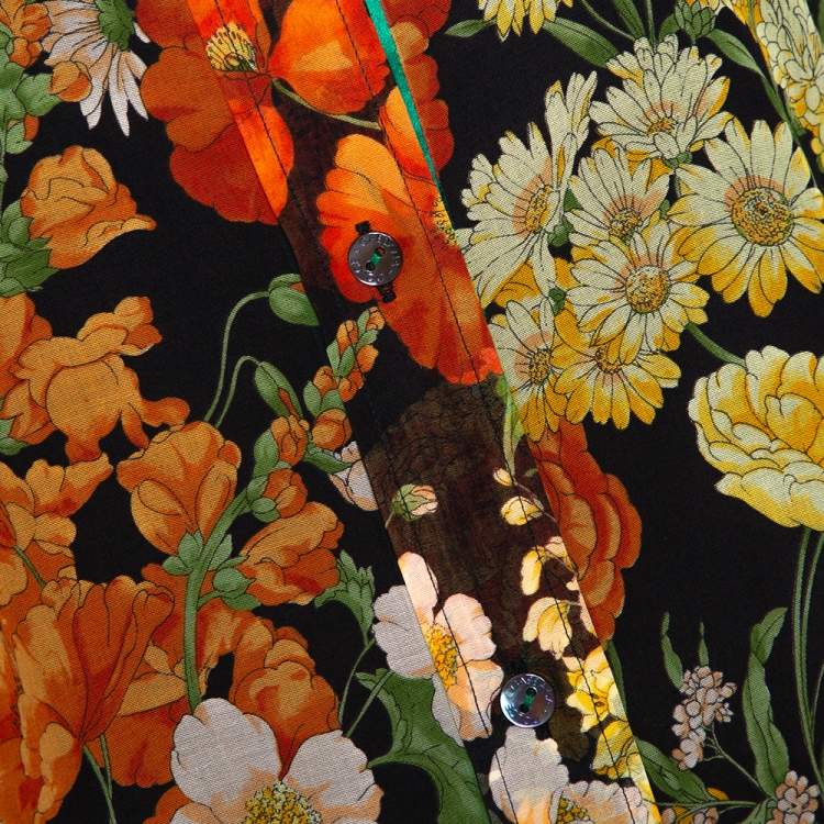 Pre Owned Dolce & Gabbana Multicolor Floral Print Cotton Shirt L