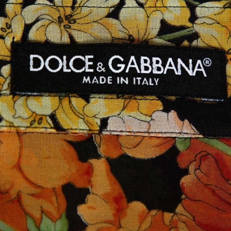 Pre Owned Dolce & Gabbana Multicolor Floral Print Cotton Shirt L