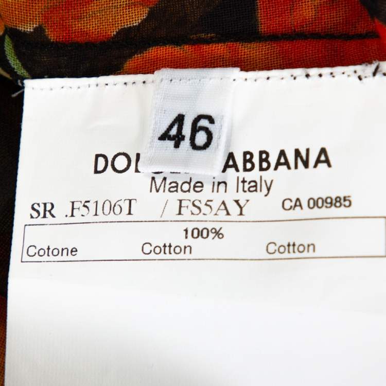 Pre Owned Dolce & Gabbana Multicolor Floral Print Cotton Shirt L