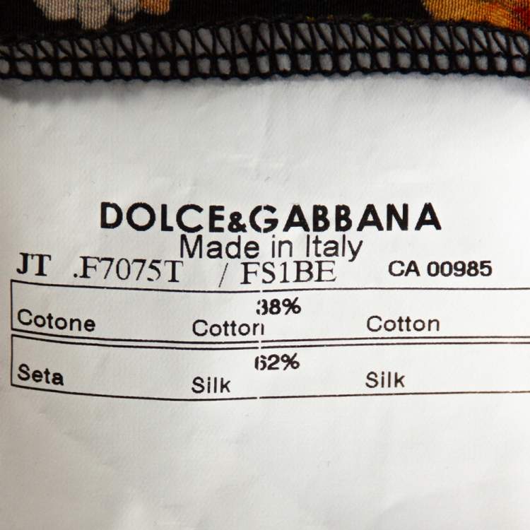 مملوكة مسبقًا Dolce & Gabbana Black Floral Print Silk & Cotton Sleeveless Top L