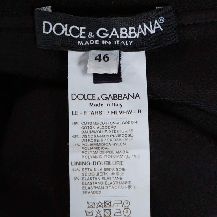 Pre Owned Dolce & Gabbana Black Lace Tapered Trousers L