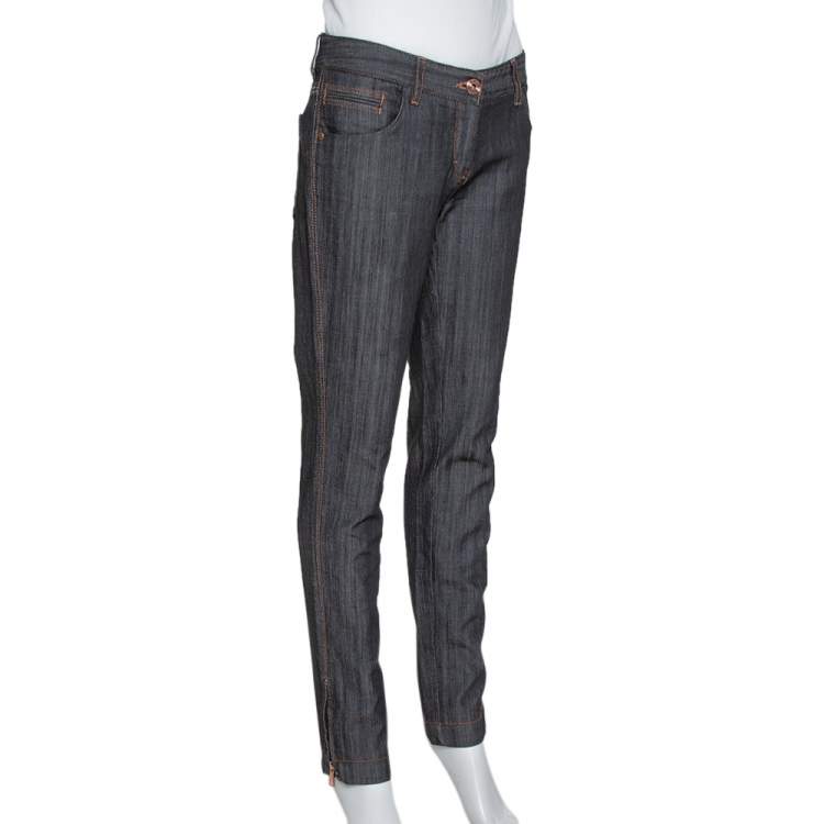 Pre Owned Dolce & Gabbana Black Denim Zipper Hem Regular Fit Jeans M