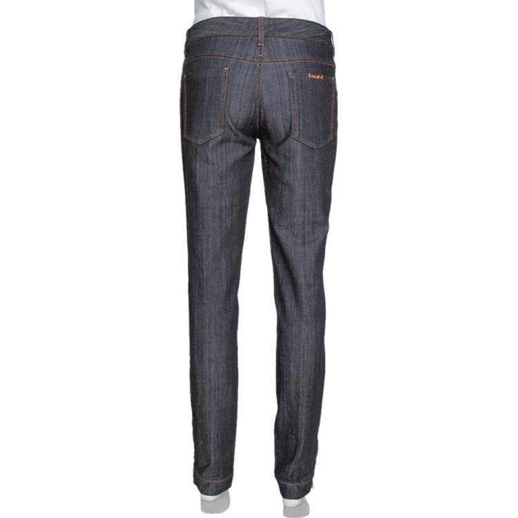 Pre Owned Dolce & Gabbana Black Denim Zipper Hem Regular Fit Jeans M