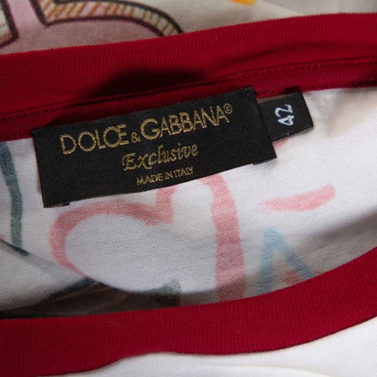 Pre Owned Dolce & Gabbana Exclusive Multicolor Dubai Graffiti Print T Shirt M 