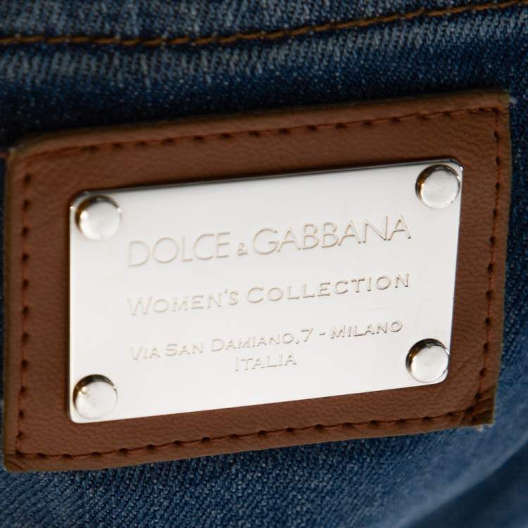 Pre Owned Dolce & Gabbana Blue Denim Paint Splattered Straight Leg Jeans M
