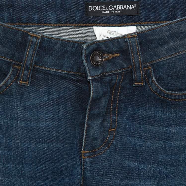 Pre Owned Dolce & Gabbana Dark Blue Denim Cute Fit Jeans XS