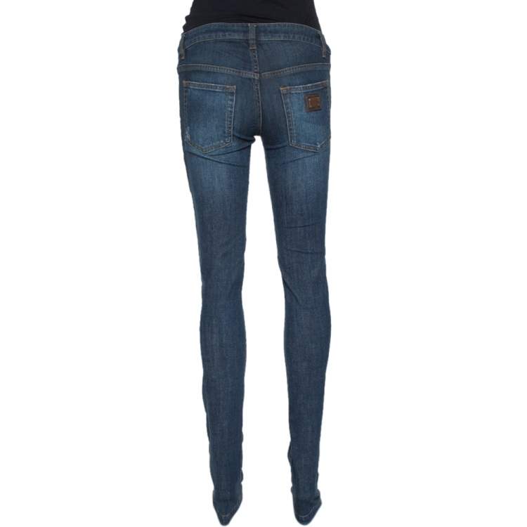 Pre Owned Dolce & Gabbana Dark Blue Denim Cute Fit Jeans XS