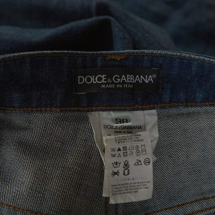 Pre Owned Dolce & Gabbana Dark Blue Denim Cute Fit Jeans XS