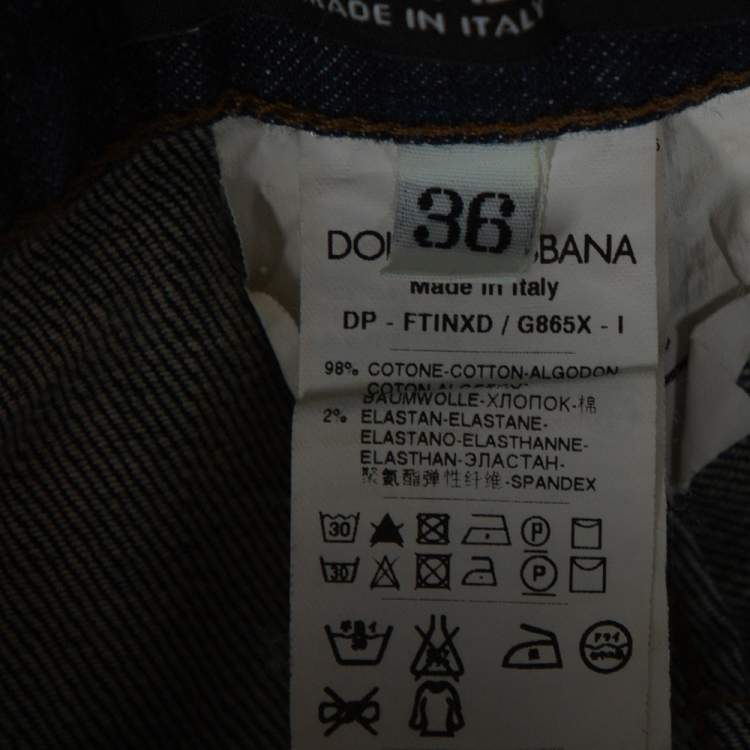 Pre Owned Dolce & Gabbana Dark Blue Denim Cute Fit Jeans XS