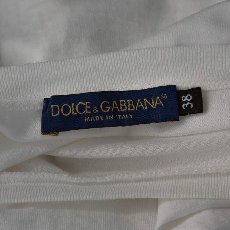Pre Owned Dolce & Gabbana White DG Loves London Print Cotton T-Shirt S