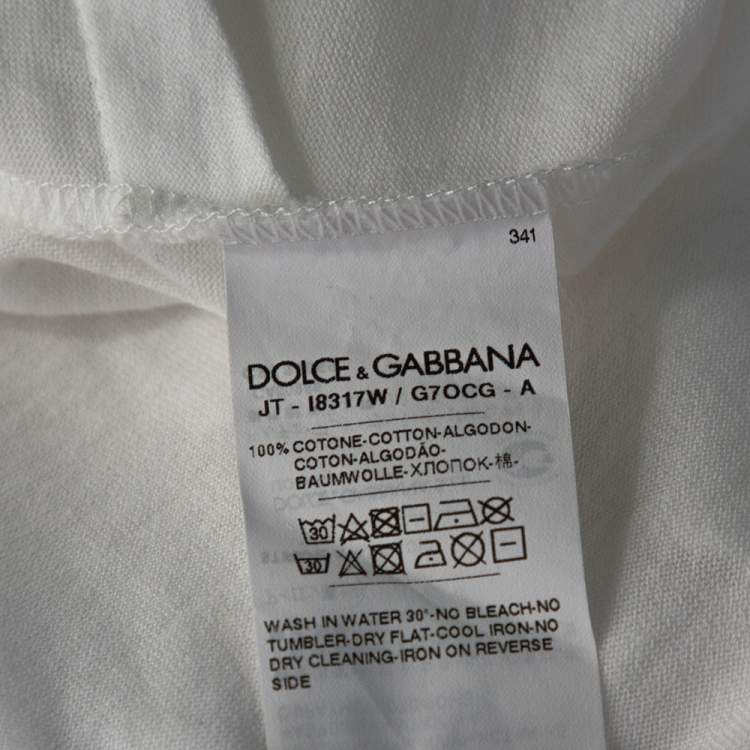 Pre Owned Dolce & Gabbana White DG Loves London Print Cotton T-Shirt S