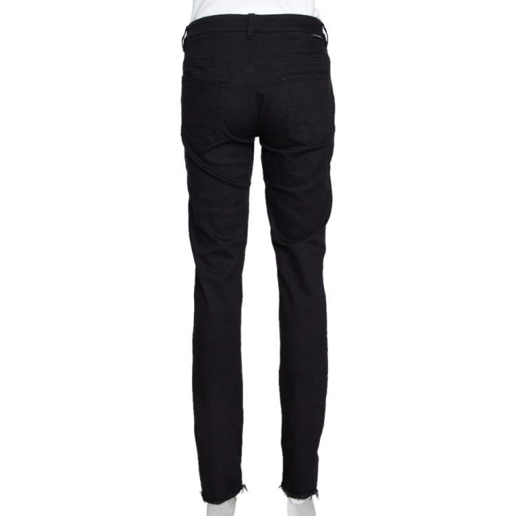 Pre Owned Dolce & Gabbana Black Denim Distressed Cute Fit Jeans L