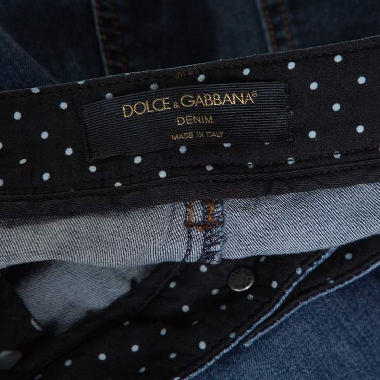 Pre Owned Dolce & Gabbana Indigo Stretch Denim Slim Fit Jeans L