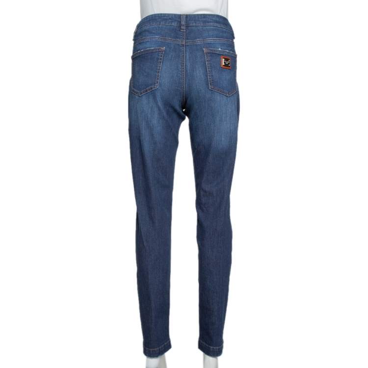 Pre Owned Dolce & Gabbana Indigo Stretch Denim Slim Fit Jeans L