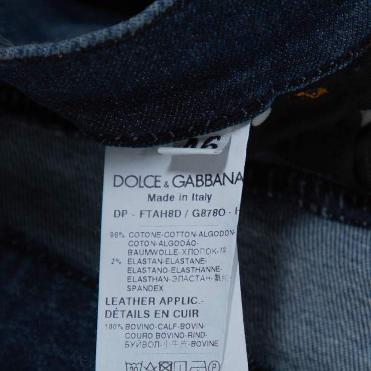 Pre Owned Dolce & Gabbana Indigo Medium Washed Denim Girly Jeans L