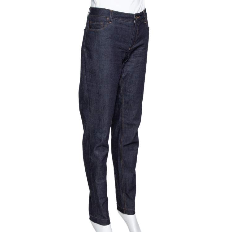 Pre Owned Dolce & Gabbana Dark Blue Denim Slim Fit Jeans L
