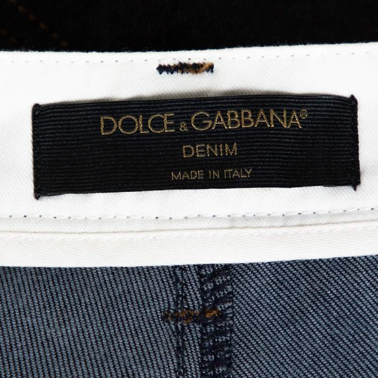 Pre Owned Dolce & Gabbana Dark Blue Denim Slim Fit Jeans L