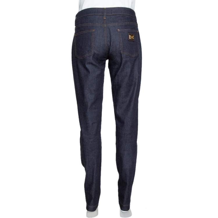Pre Owned Dolce & Gabbana Dark Blue Denim Slim Fit Jeans L