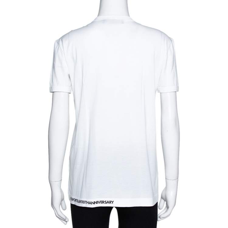 Pre Owned Dolce & Gabbana Exclusive Edition White Cotton DG Loves Moscow Print T Shirt S