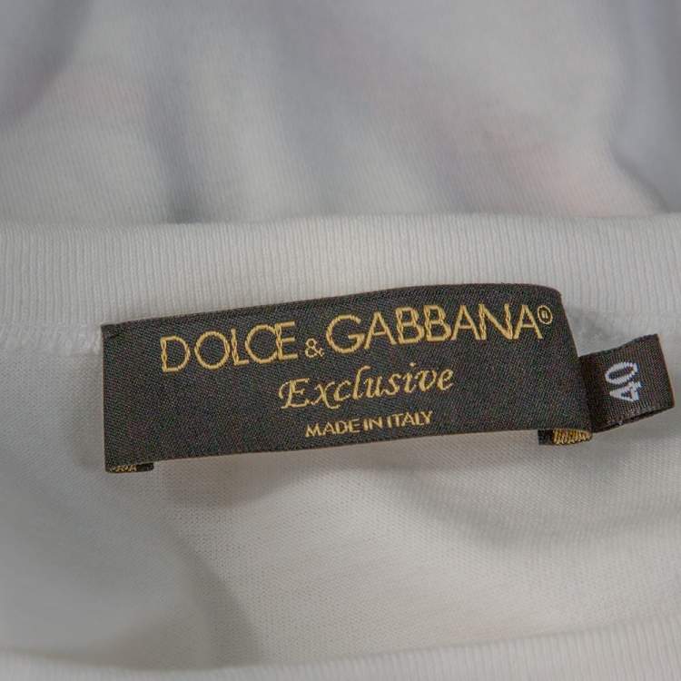 Pre Owned Dolce & Gabbana Exclusive Edition White Cotton DG Loves Moscow Print T Shirt S