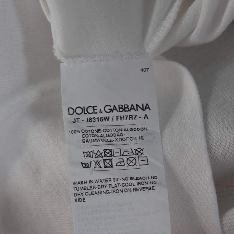 Pre Owned Dolce & Gabbana Exclusive Edition White Cotton DG Loves Moscow Print T Shirt S