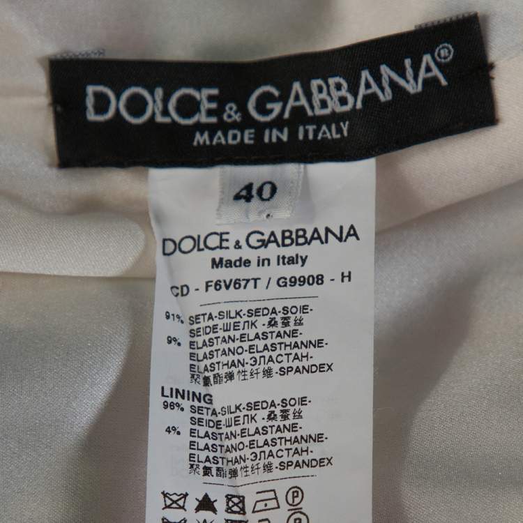 Pre Owned Dolce & Gabbana Multicolor Floral Lemon Print Silk Satin Sheath Dress S