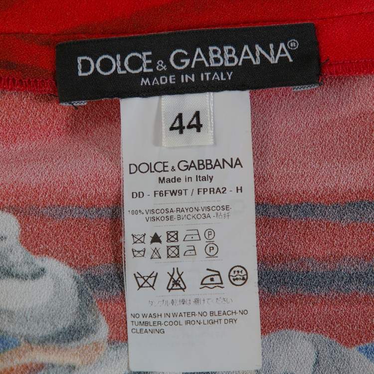 Pre Owned Dolce & Gabbana Multicolor Soldiers Print Crepe Sheath Dress M