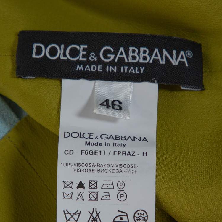 Pre Owned Dolce & Gabbana Multicolor Printed Crepe Sheath Dress L
