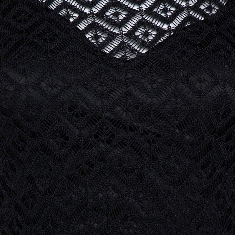 Pre Owned Dolce & Gabbana Black Crochet Knit Lace Mini Dress S