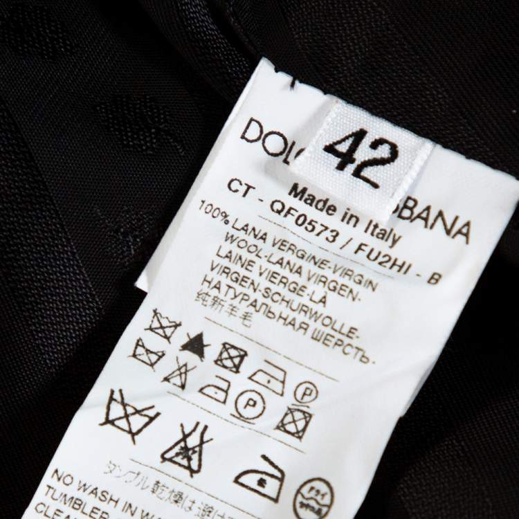 Pre Owned Dolce & Gabbana Black Felted Wool Mid Length Coat M