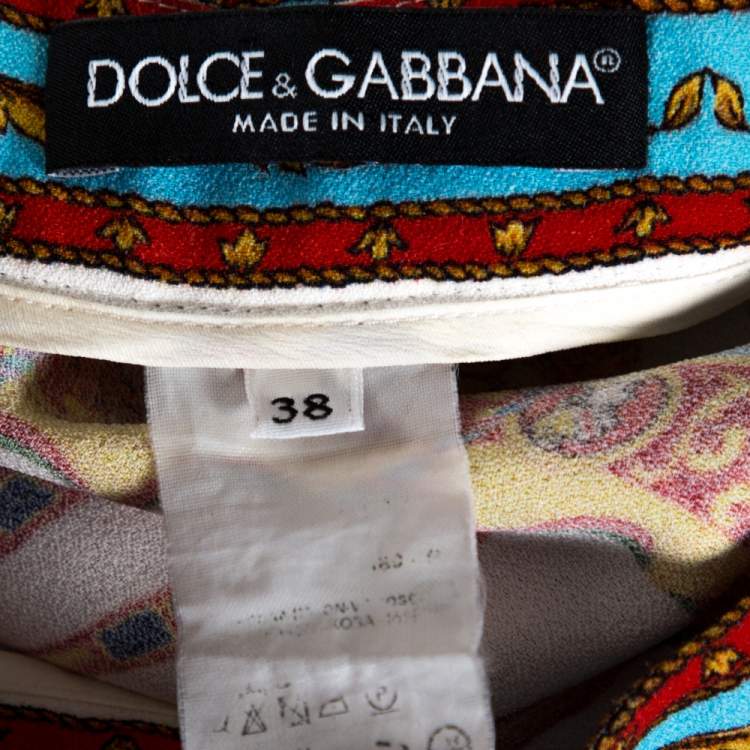 Pre Owned Dolce & Gabbana Multicolor Sicilian Print Crepe Pants S