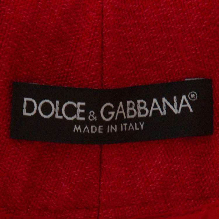 Pre Owned Dolce & Gabbana Red Straight Leg Pants L