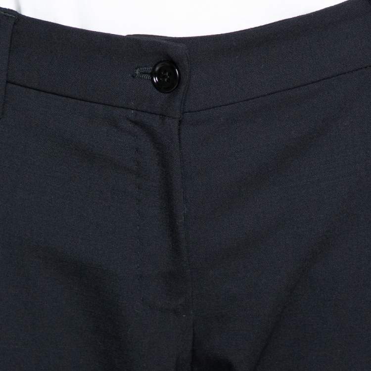 Pre Owned Dolce & Gabbana Black Stretch Wool Tailored Pants L