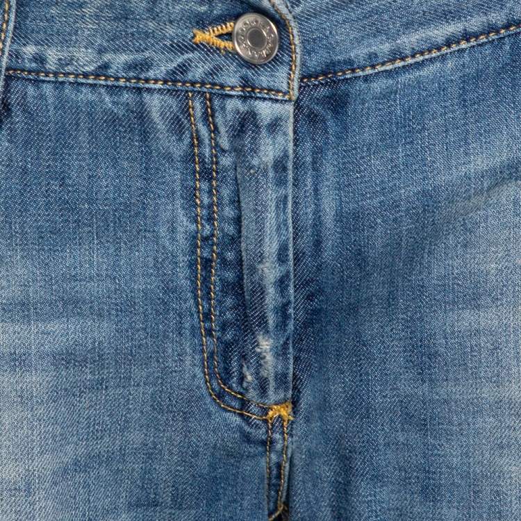 Pre Owned Dolce & Gabbana Blue Medium Washed Denim Flared Jeans L