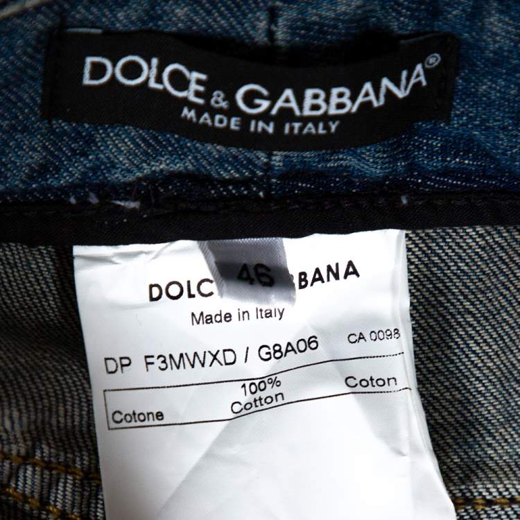 Pre Owned Dolce & Gabbana Blue Medium Washed Denim Flared Jeans L