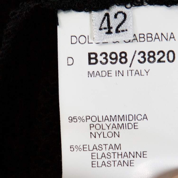 Pre Owned Dolce & Gabbana Vintage Black Sheer Mesh Plunge Back Gown M