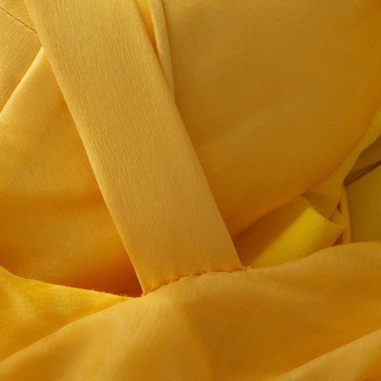 Pre Owned Dolce & Gabbana Yellow Silk Bow Detail Sleeveless Maxi Dress M