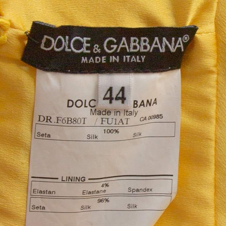 Pre Owned Dolce & Gabbana Yellow Silk Bow Detail Sleeveless Maxi Dress M