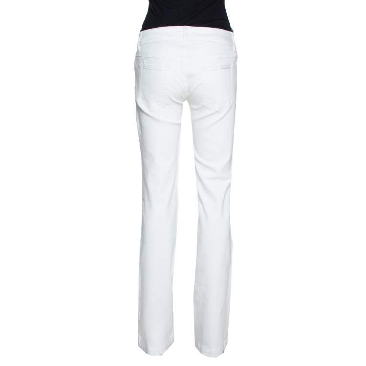 Pre Owned Dolce & Gabbana White Denim Cool Fit Flared Jeans M