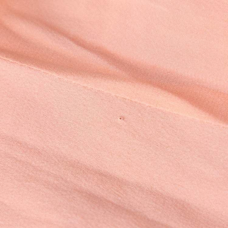 Pre Owned Dolce & Gabbana Peach Brocade Silk Dress S