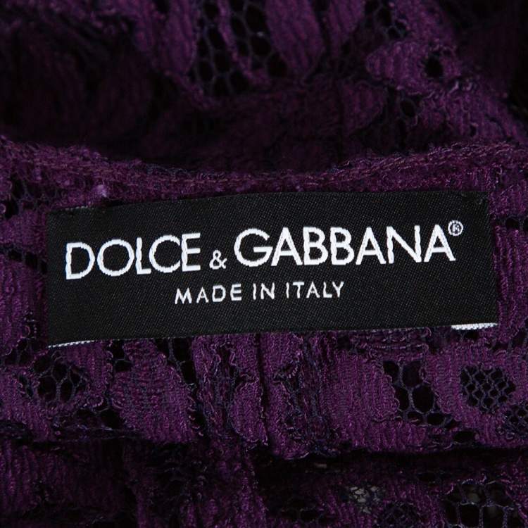 مملوكة مسبقًا Dolce & Gabbana Purple Lace Sleeveless Vest M