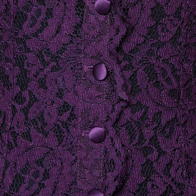 مملوكة مسبقًا Dolce & Gabbana Purple Lace Sleeveless Vest M